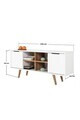 Comoda TV, Hanah Home, Sina 3318, 130x59x35 cm, PAL, Alb/Maro