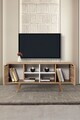 Comoda TV, Hanah Home, Sina 3321, 130x59x35 cm, PAL, Stejar Safir / Alb