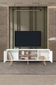 Comoda TV, Hanah Home, Sina 3618, 160x59x35 cm, PAL, Alb/Maro