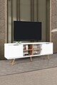 Comoda TV, Hanah Home, Sina 3618, 160x59x35 cm, PAL, Alb/Maro