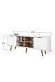 Comoda TV, Hanah Home, Sina 3618, 160x59x35 cm, PAL, Alb/Maro