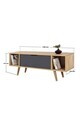 Comoda TV, Hanah Home, Mesir 3324, 130x47x35 cm, PAL, Stejar safir / Antracit