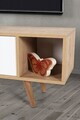 Comoda TV, Hanah Home, Mesir 3328, 130x47x35 cm, PAL, Stejar Safir / Alb