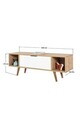 Comoda TV, Hanah Home, Mesir 3328, 130x47x35 cm, PAL, Stejar Safir / Alb