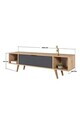 Comoda TV, Hanah Home, Mesir 3624, 160x47x35 cm, PAL, Stejar safir / Antracit