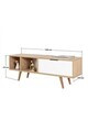 Comoda TV, Hanah Home, Venüs 3340, 130x46x35 cm, PAL, Stejar Safir / Alb