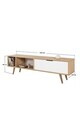 Comoda TV, Hanah Home, Venüs 3640, 160x46x35 cm, PAL, Stejar Safir / Alb