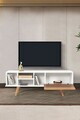 Comoda TV, Hanah Home, Ela 3330, 130x47x35 cm, PAL, Alb/Maro