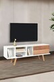 Comoda TV, Hanah Home, Ela 3330, 130x47x35 cm, PAL, Alb/Maro