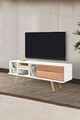 Comoda TV, Hanah Home, Ela 3330, 130x47x35 cm, PAL, Alb/Maro