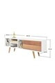 Comoda TV, Hanah Home, Ela 3330, 130x47x35 cm, PAL, Alb/Maro