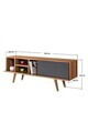 Comoda TV, Hanah Home, Ela 3331, 130x47x35 cm, PAL, Nuc / Antracit