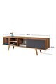 Comoda TV, Hanah Home, Ela 3631, 160x47x35 cm, PAL, Nuc / Antracit