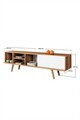 Comoda TV, Hanah Home, Ela 3633, 160x47x35 cm, PAL, Nuc/Alb