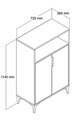 Dulap multifunctional, Hanah Home, Ada 1201, 72x114x36.5 cm, PAL, Alb