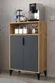 Dulap multifunctional, Hanah Home, Ada 1204, 72x114x36.5 cm, PAL, Stejar safir / Antracit