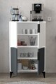 Dulap multifunctional, Hanah Home, Ada 1402, 72x114x36.5 cm, PAL, Alb / Antracit