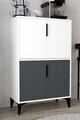 Dulap multifunctional, Hanah Home, Ada 1402, 72x114x36.5 cm, PAL, Alb / Antracit