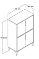 Dulap multifunctional, Hanah Home, Ada 1402, 72x114x36.5 cm, PAL, Alb / Antracit