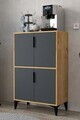 Dulap multifunctional, Hanah Home, Ada 1403, 72x114x36.5 cm, PAL, Stejar safir / Antracit