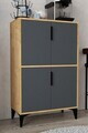 Dulap multifunctional, Hanah Home, Ada 1403, 72x114x36.5 cm, PAL, Stejar safir / Antracit