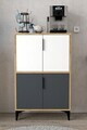 Dulap multifunctional, Hanah Home, Ada 1404, 72x114x36.5 cm, PAL, Stejar Safir / Alb / Antracit