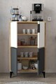 Dulap multifunctional, Hanah Home, Ada 1404, 72x114x36.5 cm, PAL, Stejar Safir / Alb / Antracit