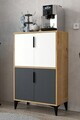 Dulap multifunctional, Hanah Home, Ada 1404, 72x114x36.5 cm, PAL, Stejar Safir / Alb / Antracit
