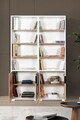 Corp biblioteca, Hanah Home, Evm 8201, 120x187x30 cm, PAL, Alb/Maro