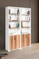 Corp biblioteca, Hanah Home, Evm 8201, 120x187x30 cm, PAL, Alb/Maro