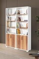 Corp biblioteca, Hanah Home, Evm 8201, 120x187x30 cm, PAL, Alb/Maro