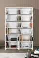 Corp biblioteca, Hanah Home, Evm 8204, 120x187x30 cm, PAL, Alb