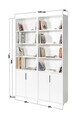 Corp biblioteca, Hanah Home, Evm 8204, 120x187x30 cm, PAL, Alb