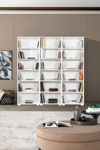 Corp biblioteca, Hanah Home, Evm 8324, 180x187x30 cm, PAL, Alb