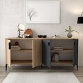 Consola, Hanah Home, Neva 4001, 180x81x44 cm, PAL, Stejar safir / Antracit