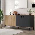 Consola, Hanah Home, Neva 4001, 180x81x44 cm, PAL, Stejar safir / Antracit