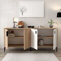 Consola, Hanah Home, Neva 4003, 180x81x44 cm, PAL, Stejar Safir / Alb