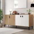 Consola, Hanah Home, Neva 4003, 180x81x44 cm, PAL, Stejar Safir / Alb