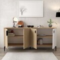 Consola, Hanah Home, Neva 4005, 180x81x44 cm, PAL, Stejar / Alb