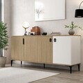 Consola, Hanah Home, Neva 4005, 180x81x44 cm, PAL, Stejar / Alb