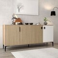 Consola, Hanah Home, Neva 4005, 180x81x44 cm, PAL, Stejar / Alb