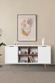 Consola, Hanah Home, Sina 4618, 160x82x44 cm, PAL, Alb/Maro
