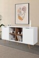 Consola, Hanah Home, Sina 4618, 160x82x44 cm, PAL, Alb/Maro