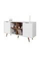 Consola, Hanah Home, Sina 4618, 160x82x44 cm, PAL, Alb/Maro