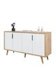 Consola, Hanah Home, Sırma 4515, 150x82x44 cm, PAL, Stejar Safir / Alb