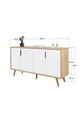Consola, Hanah Home, Sırma 4515, 150x82x44 cm, PAL, Stejar Safir / Alb