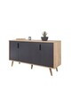 Consola, Hanah Home, Sırma 4516, 150x82x44 cm, PAL, Stejar safir / Antracit