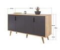 Consola, Hanah Home, Sırma 4516, 150x82x44 cm, PAL, Stejar safir / Antracit