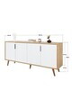 Consola, Hanah Home, Sırma 4815, 180x82x44 cm, PAL, Stejar Safir / Alb