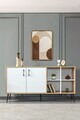 Consola, Hanah Home, Şile 4611, 160x83x44 cm, PAL, Stejar Safir / Alb